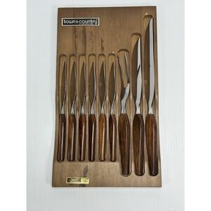 VTG‎ Town & Country Washington Forge Fleetwood Handle Serrated Knife Carving Set